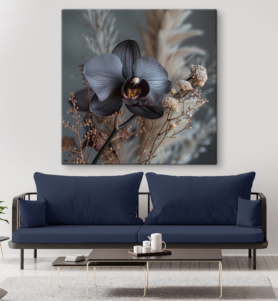 Black flower with white flowers Black flower with white flowers