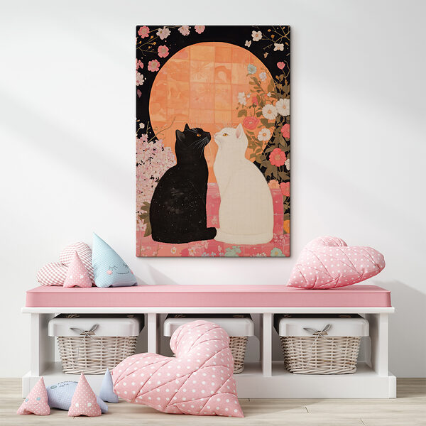 Black and white cats looking at each other Black and white cats looking at each other