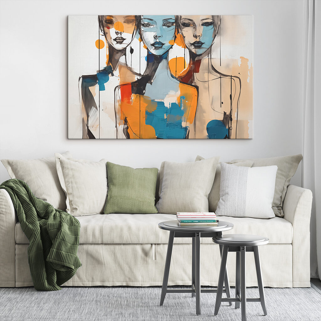 Painting of women's faces Painting of women's faces