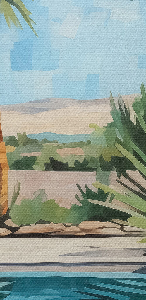 Pool with palm trees and chairs Pool with palm trees and chairs