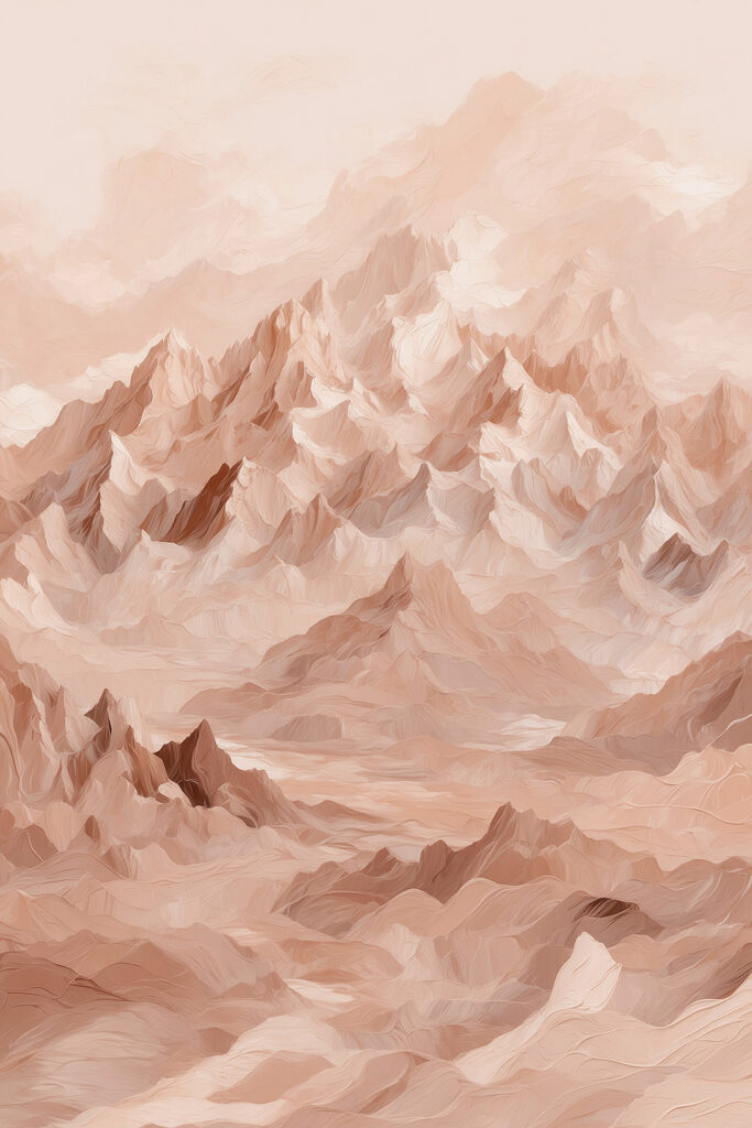 Mountain range with many peaks