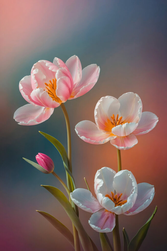Group of pink and white flowers Group of pink and white flowers