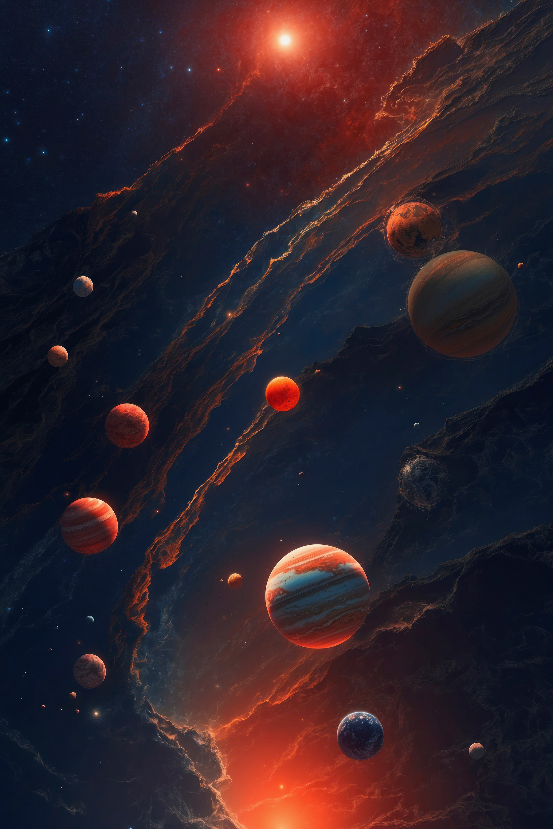 Planets in space