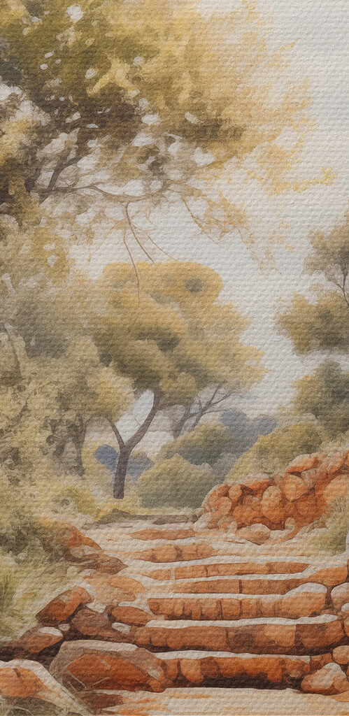 Stone stairs leading up to trees Stone stairs leading up to trees