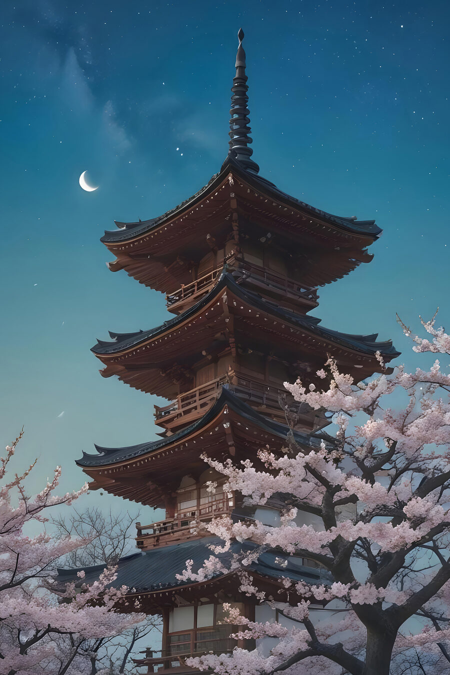 Pagoda s čerešňovými kvetmi