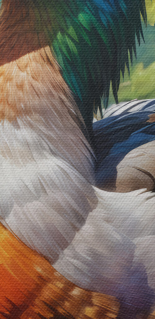 Colorful duck in water Colorful duck in water