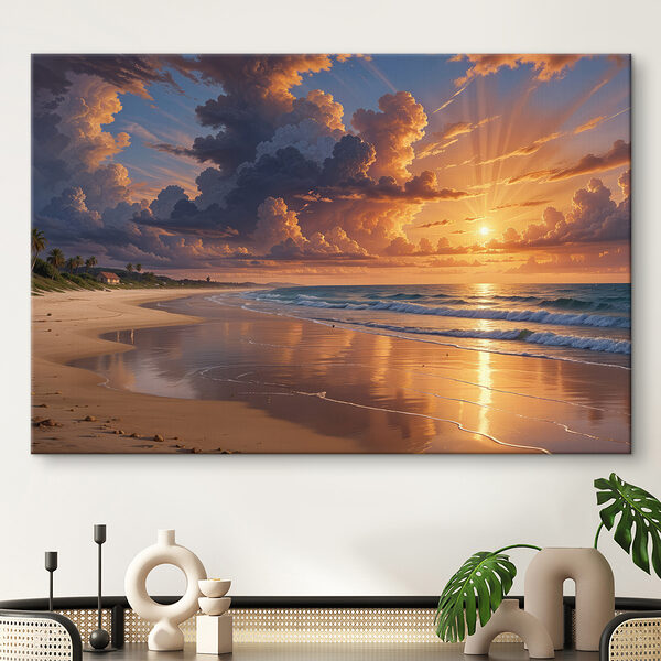 Sunset over a beach Sunset over a beach