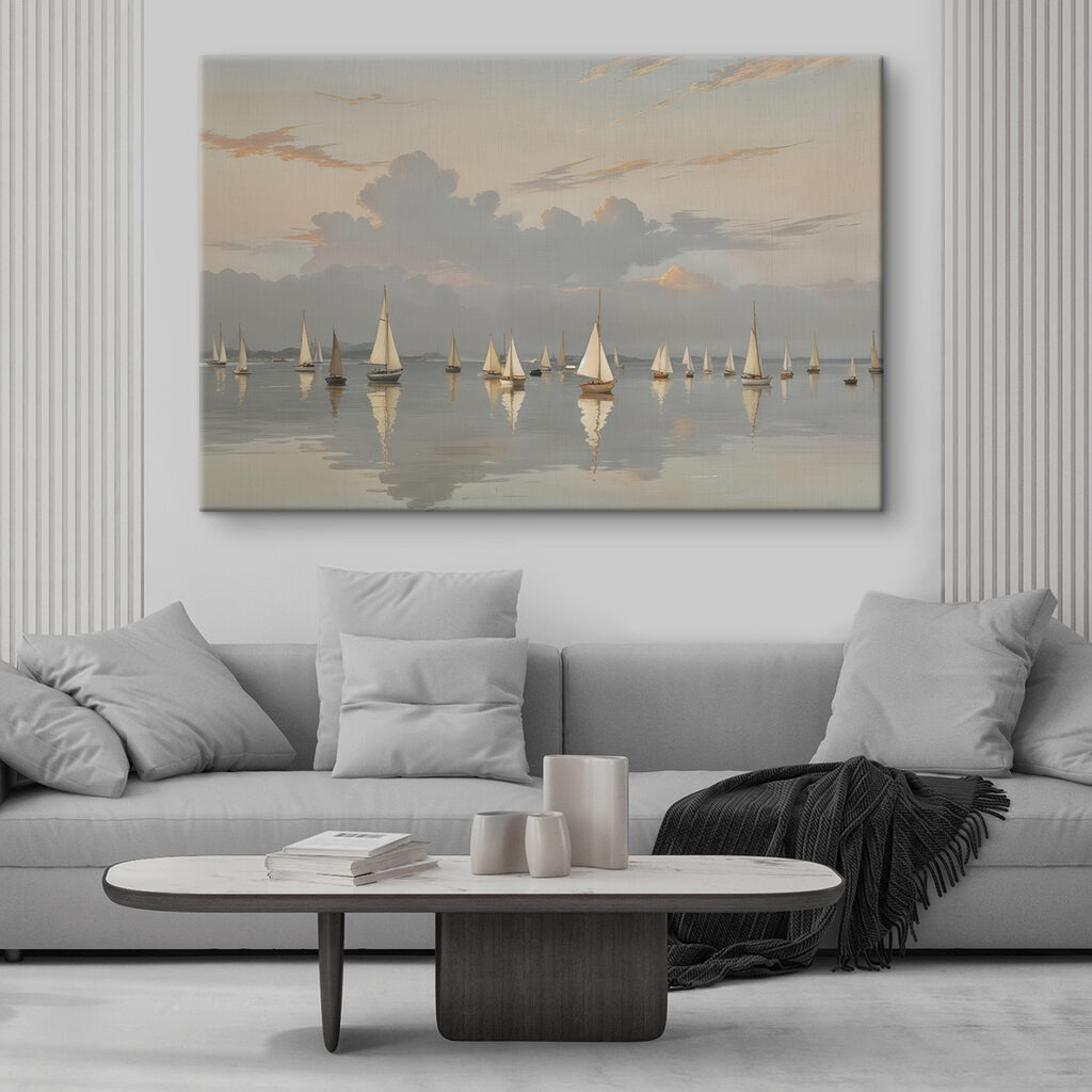 Group of sailboats on a body of water Group of sailboats on a body of water