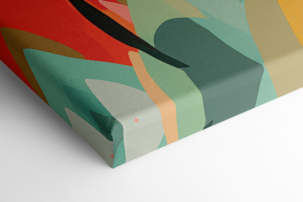 Woman's face with colorful leaves