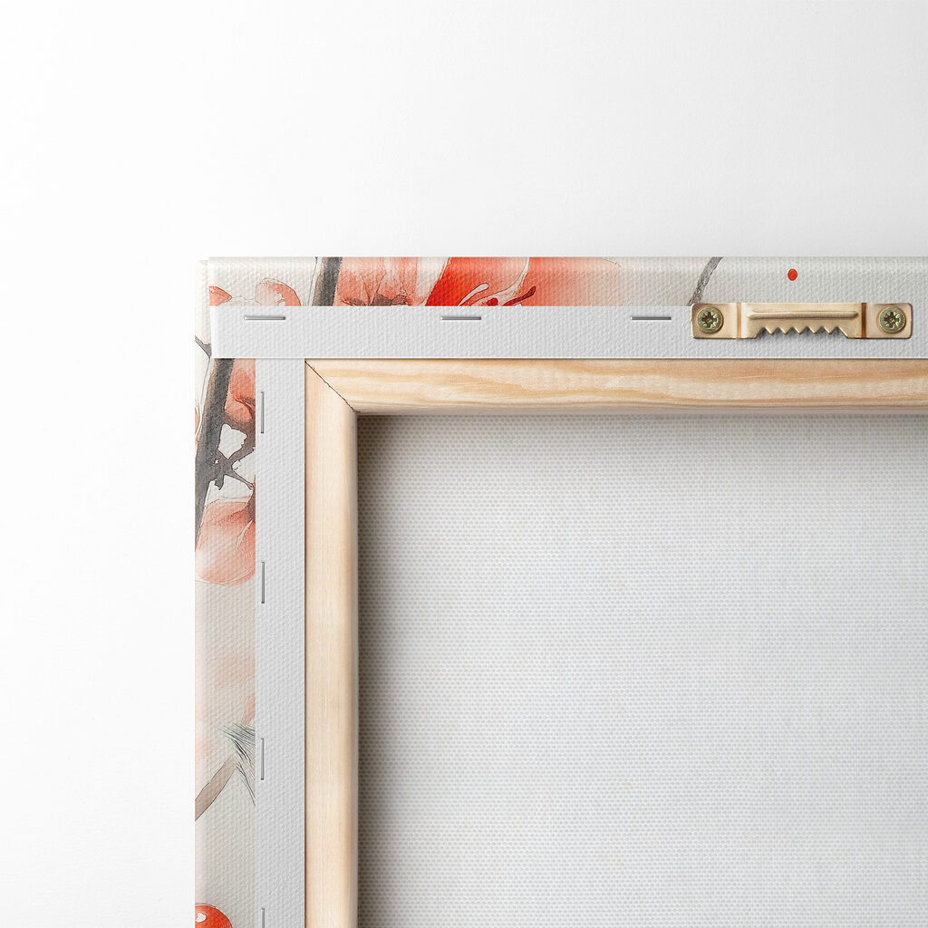 Cat sitting on a tree with flowers Cat sitting on a tree with flowers