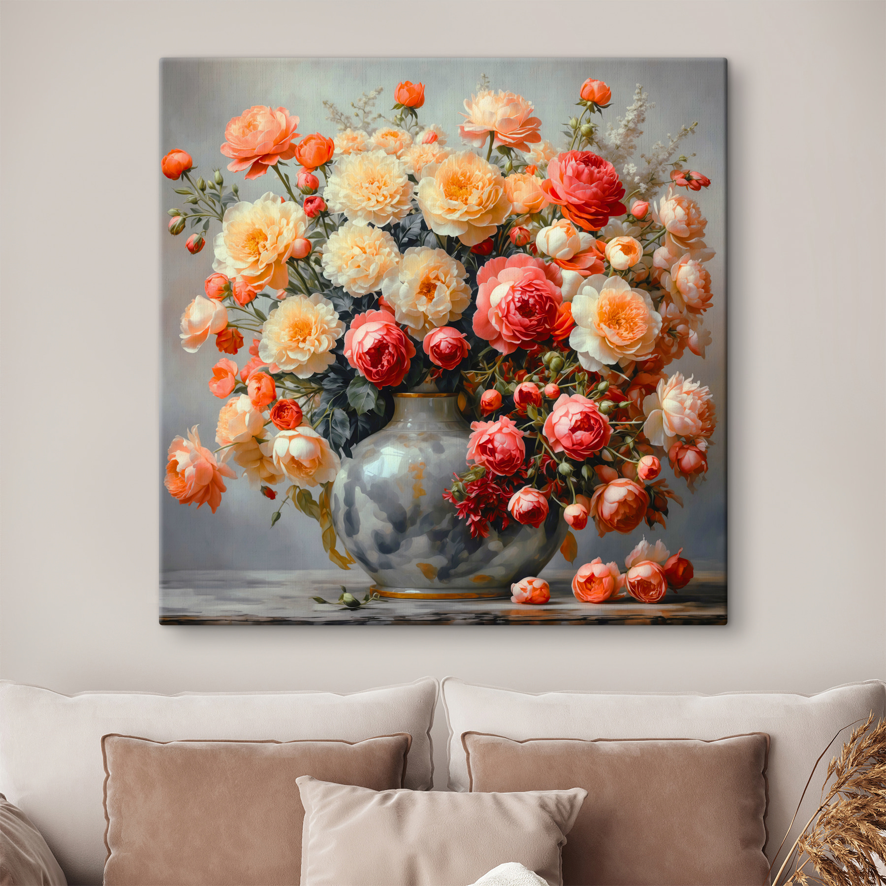 Vase of flowers on a table Vase of flowers on a table