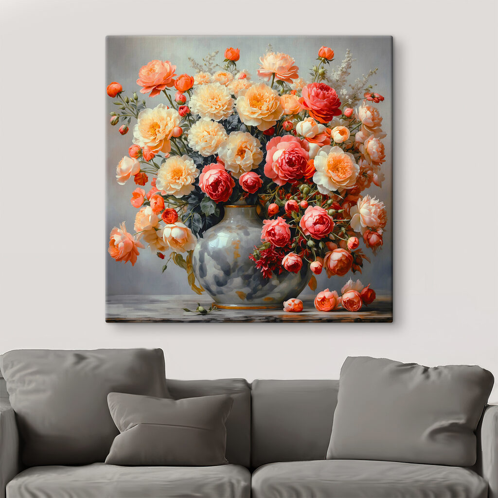 Vase of flowers on a table Vase of flowers on a table