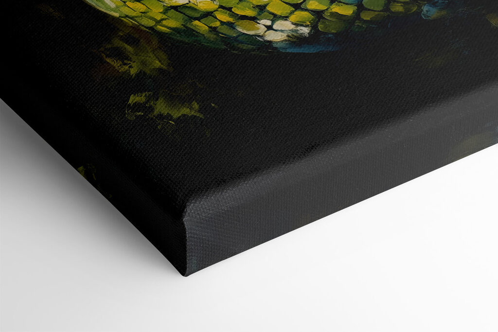 Green snake with yellow eyes