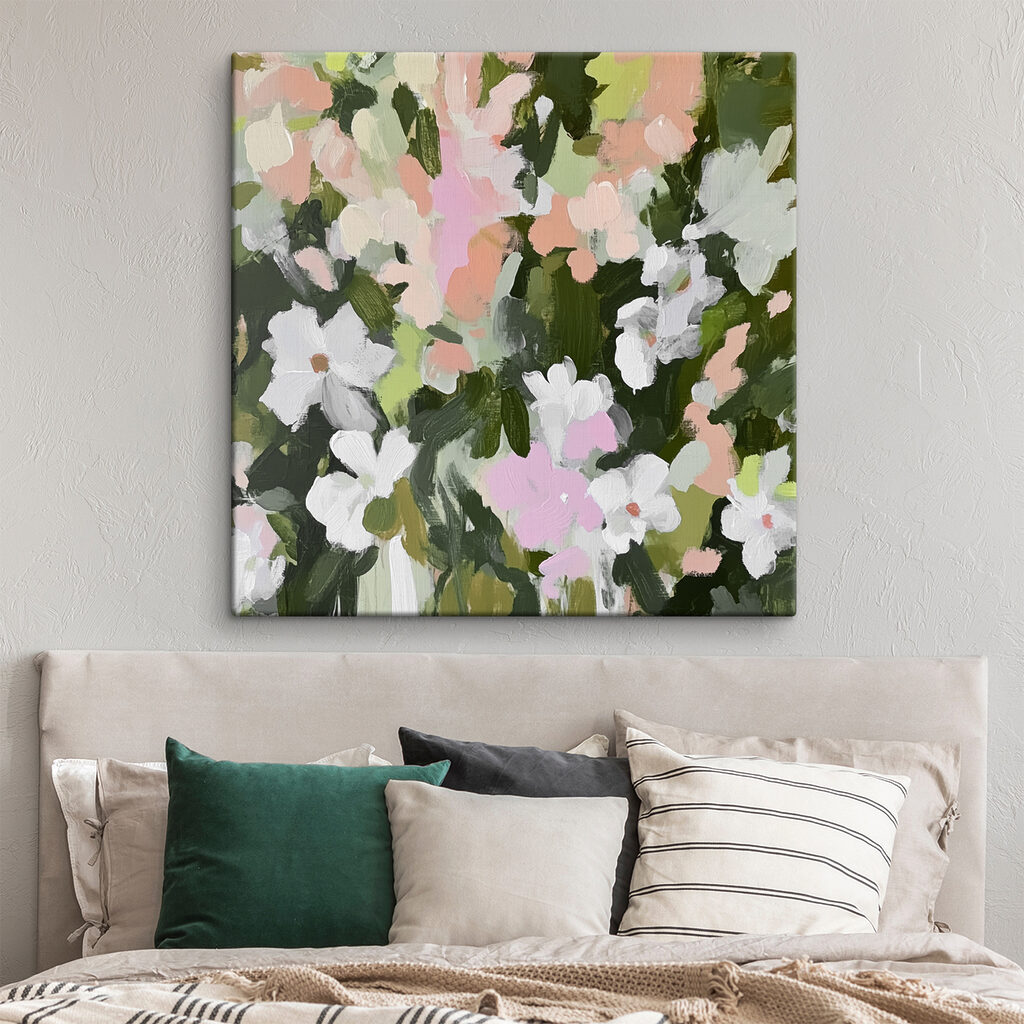 Painting of flowers and leaves