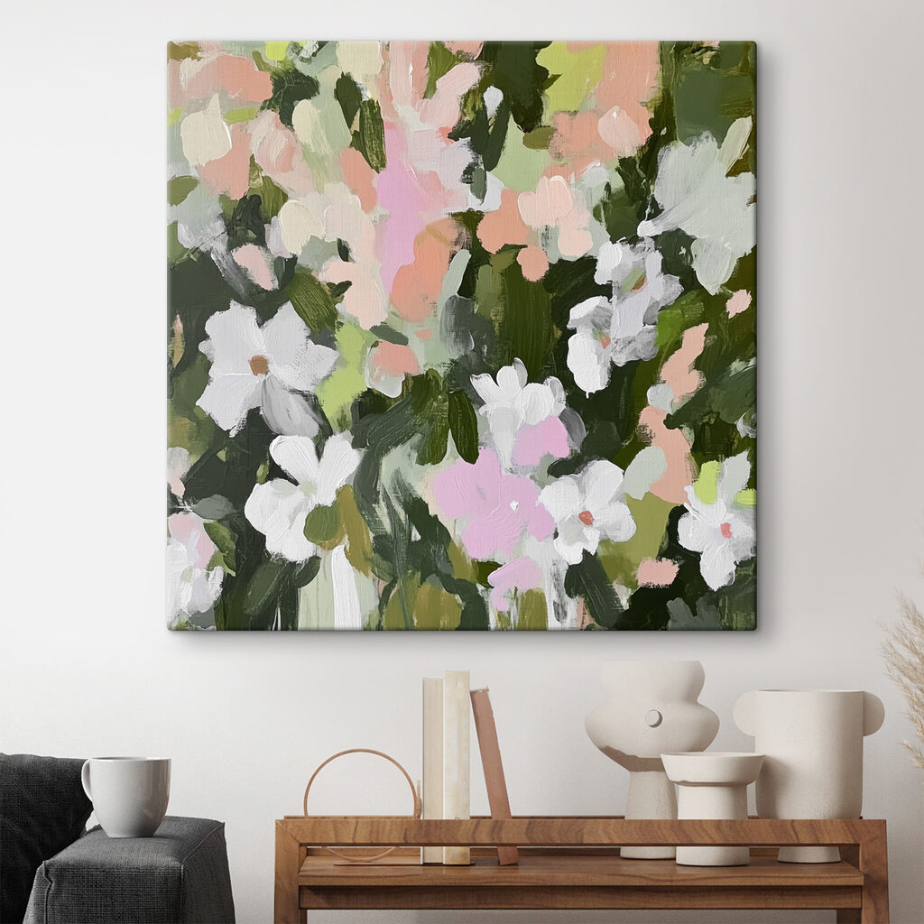 Painting of flowers and leaves