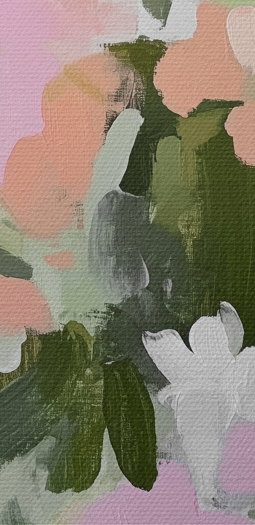 Painting of flowers and leaves