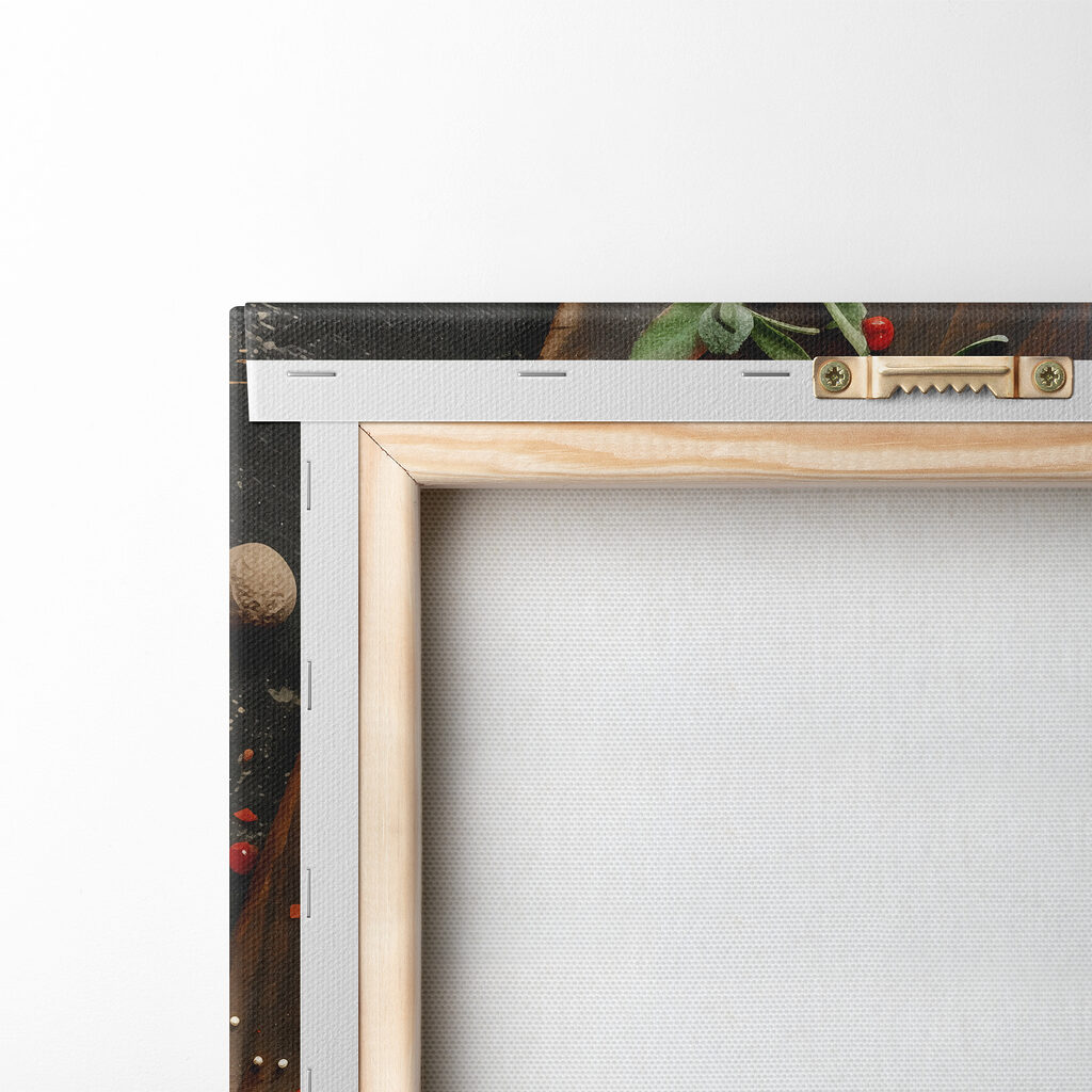 Piece of meat with spices and herbs on a cutting board