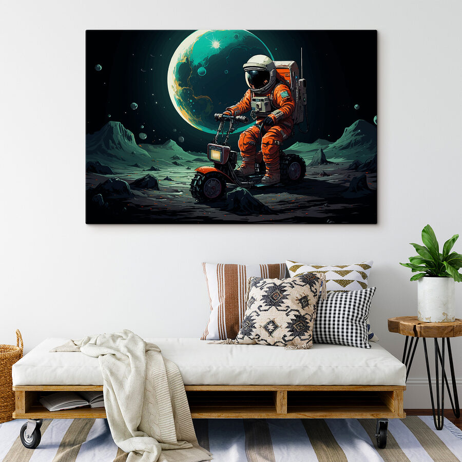 Astronaut na skútri na Mesiaci