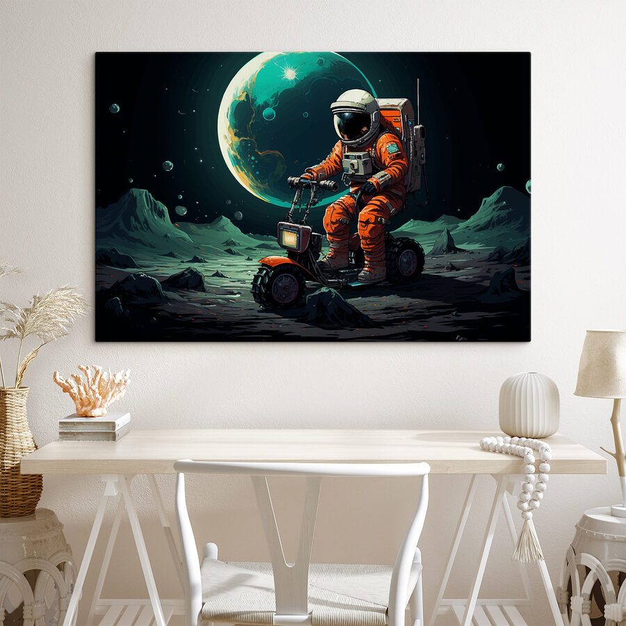 Astronaut na skútri na Mesiaci
