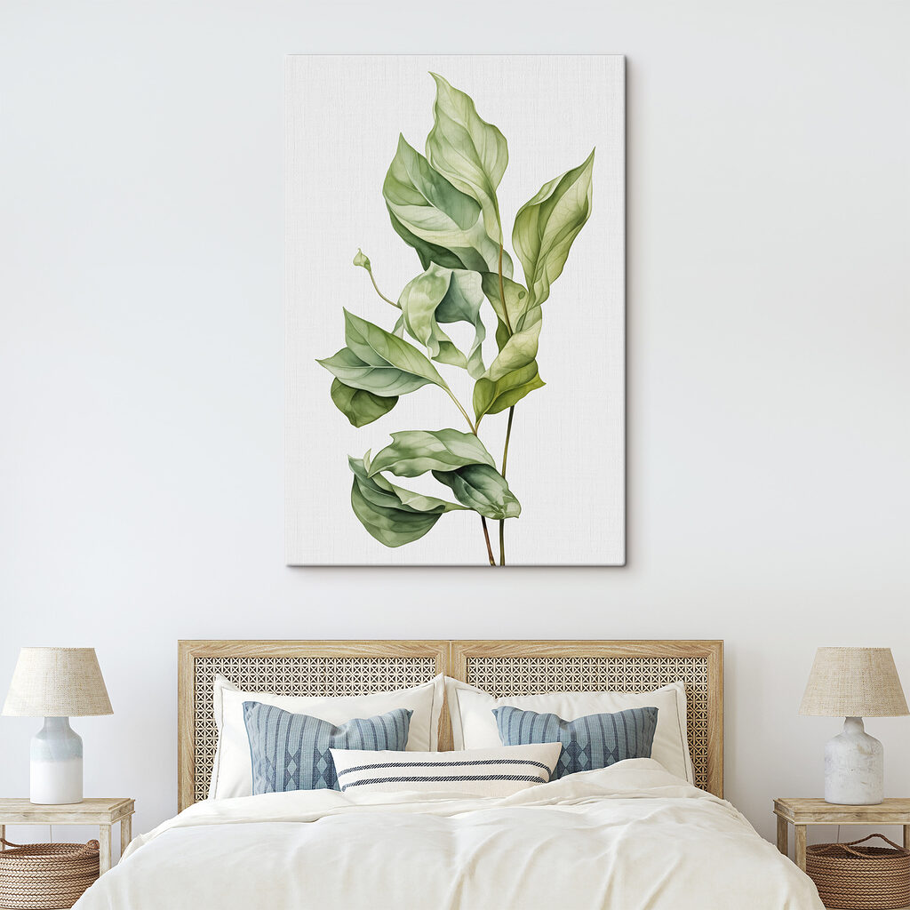 Lush green leaves in soft hues