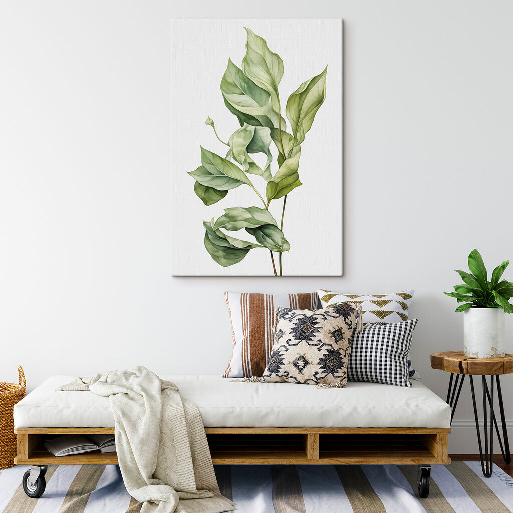Lush green leaves in soft hues
