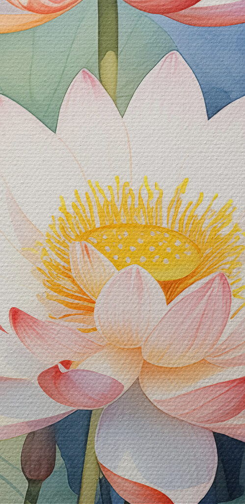 Painting of a flower and leaves