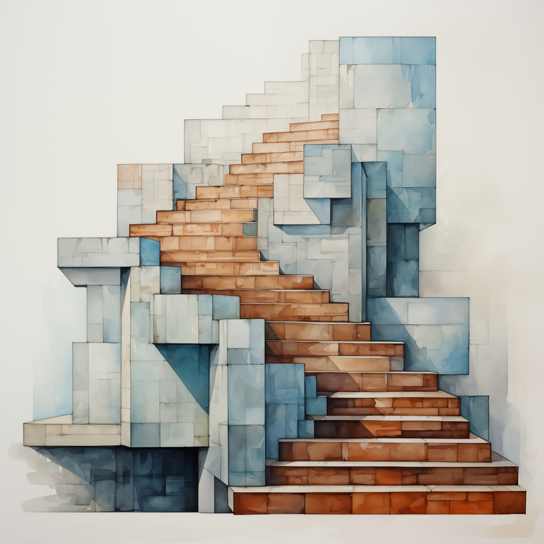 Watercolor of a staircase