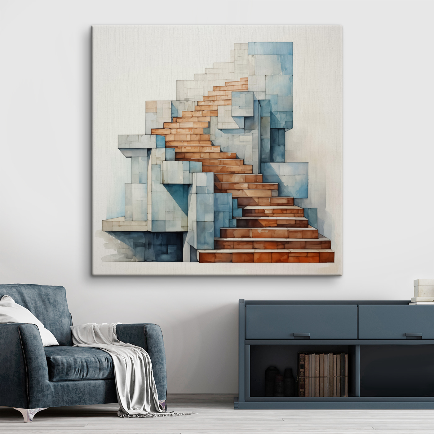 Watercolor of a staircase