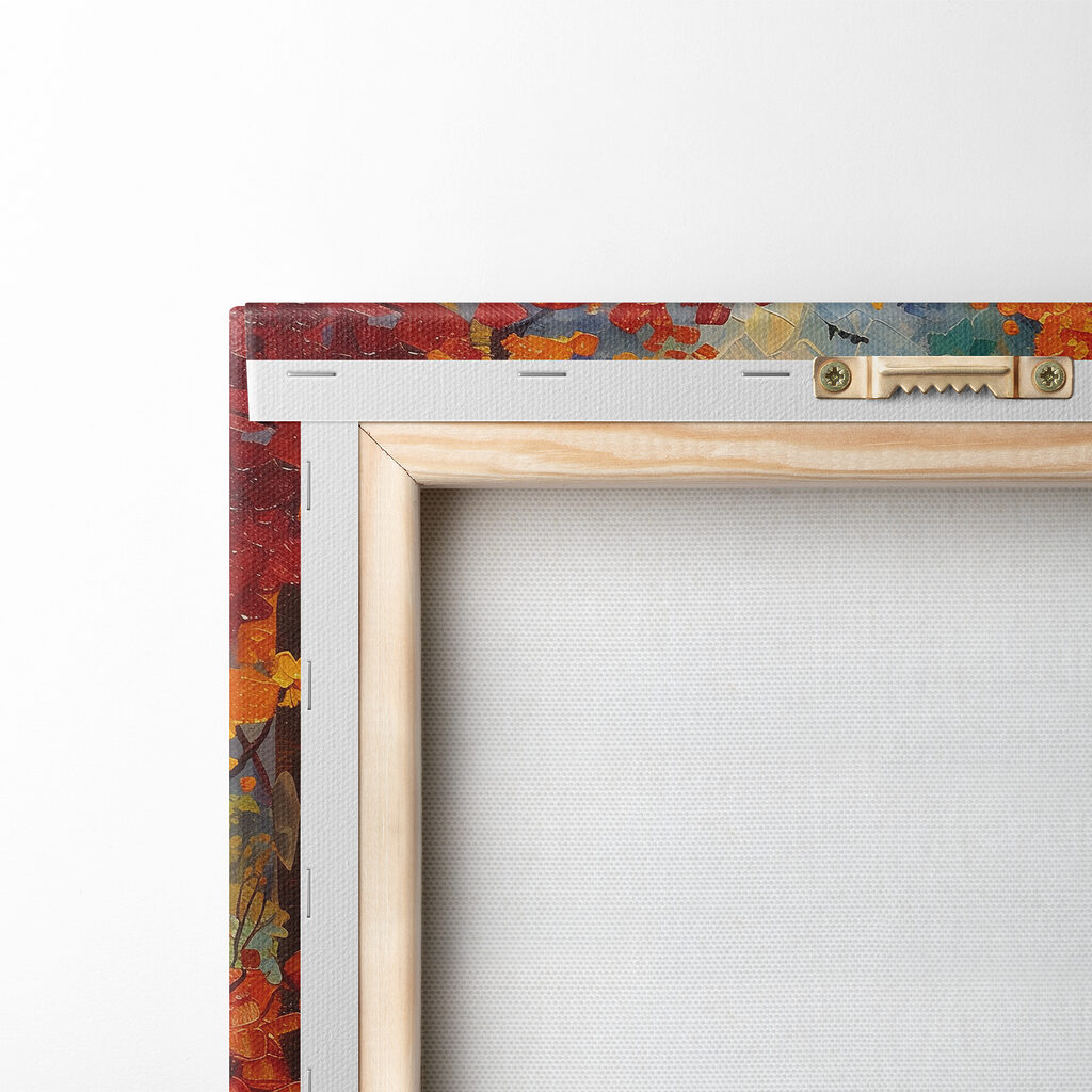 Painting of a river running through a forest Painting of a river running through a forest