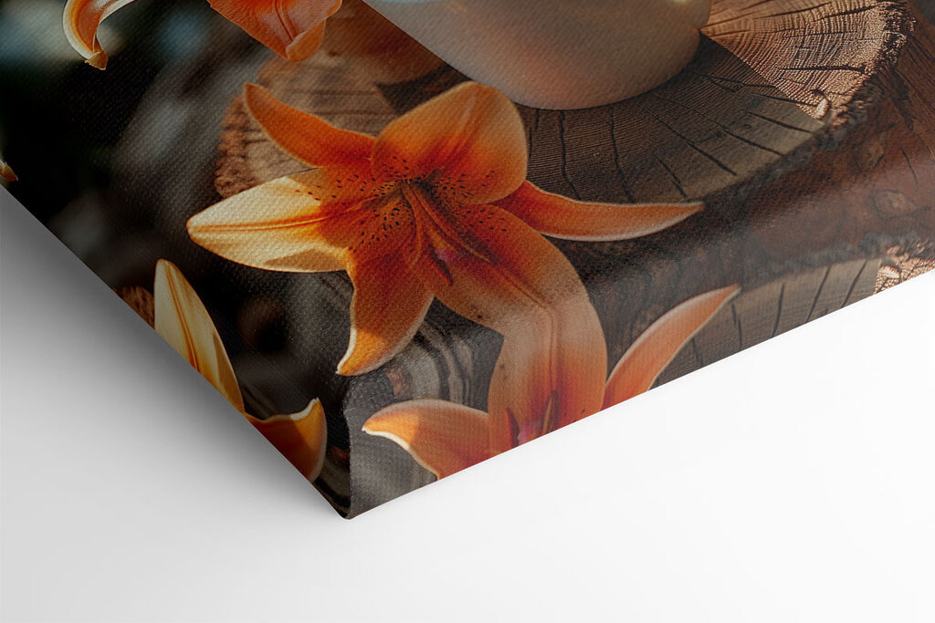 Cup of coffee and orange flowers