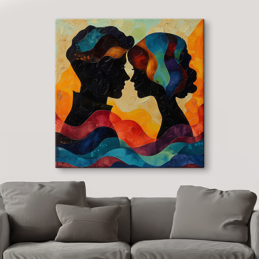 Man and woman looking at each other Man and woman looking at each other
