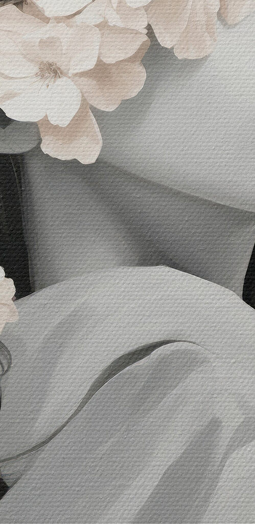 Woman with flowers on her head