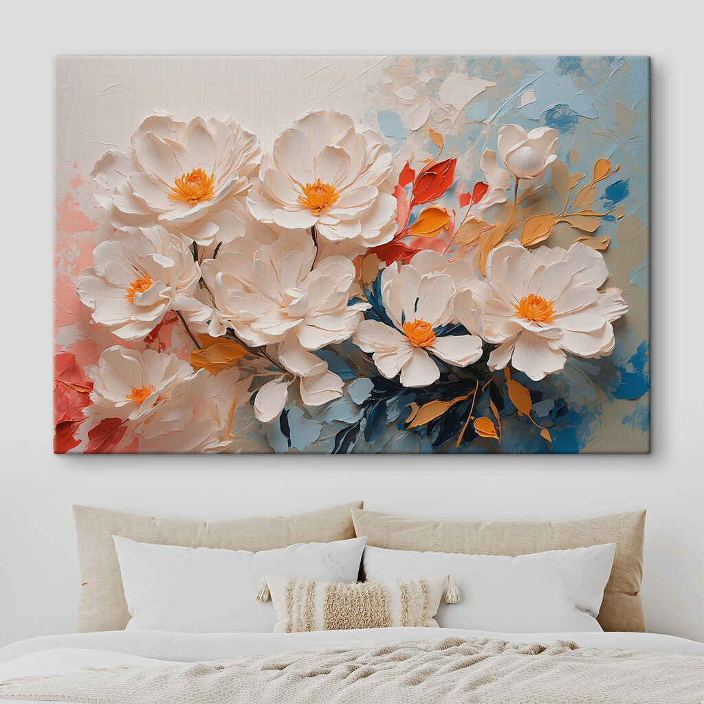 Group of white flowers with yellow center Group of white flowers with yellow center