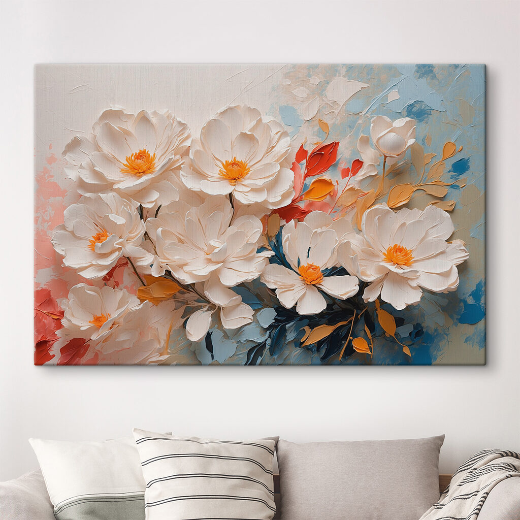 Group of white flowers with yellow center Group of white flowers with yellow center