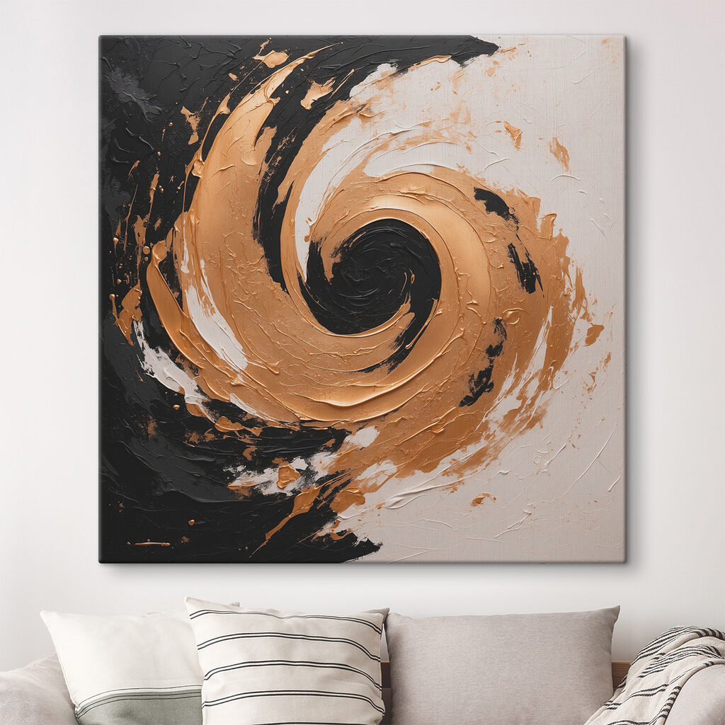 Swirling abyss in black and cream