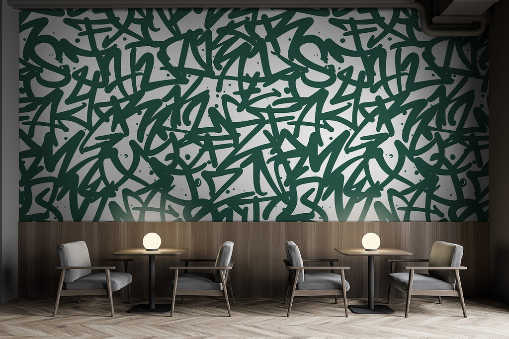 Pattern of green letters Pattern of green letters