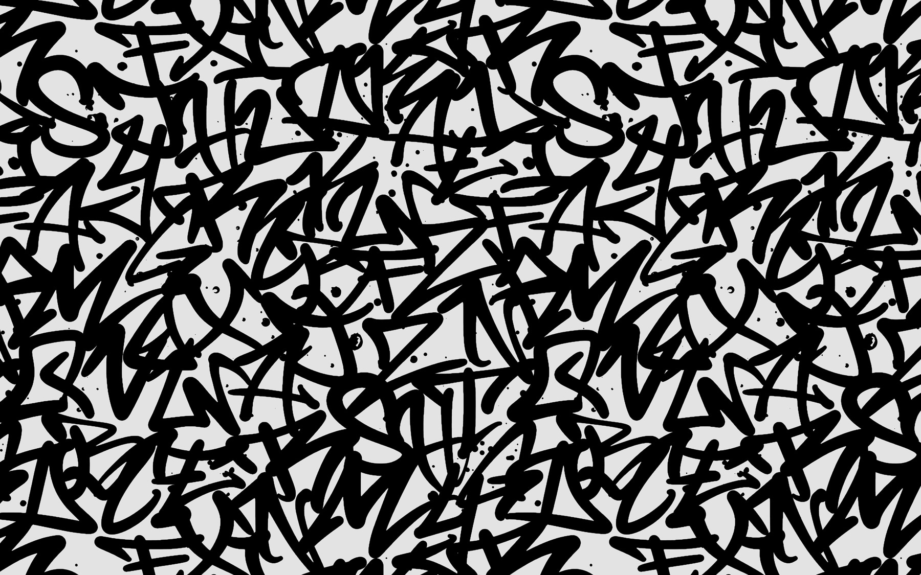 Black and white pattern with letters