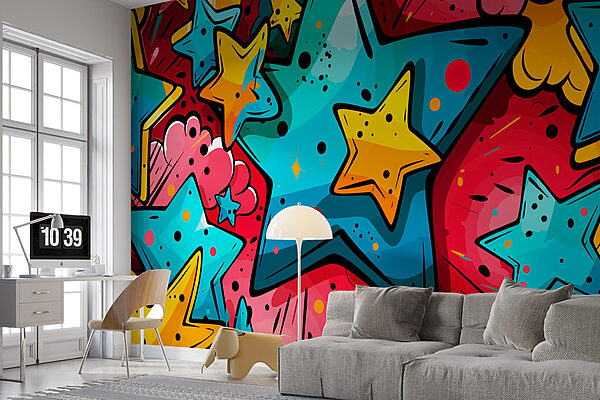 Farebný vzor hviezd Fototapety Farebný vzor hviezd