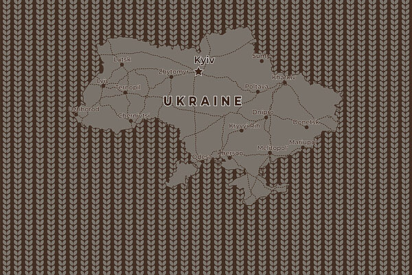 Mapa Ukrajiny s líniami a mestami Mapa Ukrajiny s líniami a mestami