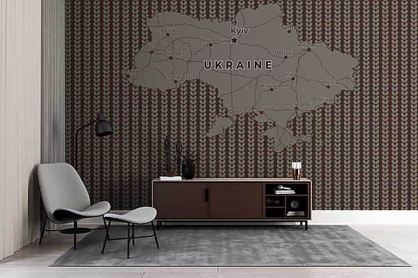 Mapa Ukrajiny s líniami a mestami Mapa Ukrajiny s líniami a mestami