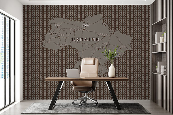 Mapa Ukrajiny s líniami a mestami Mapa Ukrajiny s líniami a mestami