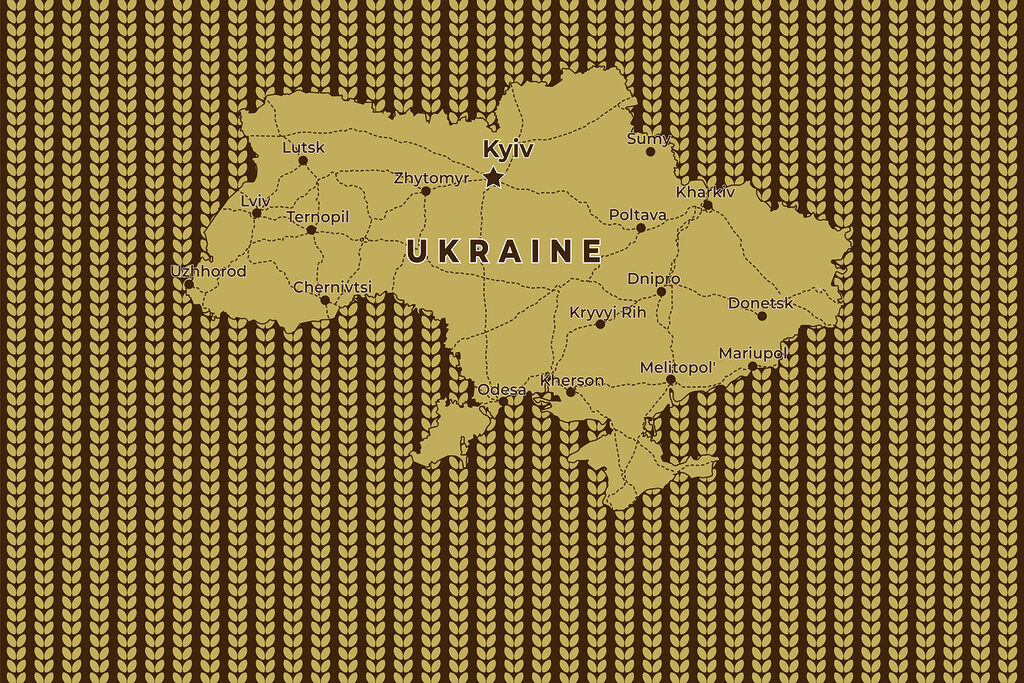 Mapa Ukrajiny s líniami a mestami Mapa Ukrajiny s líniami a mestami