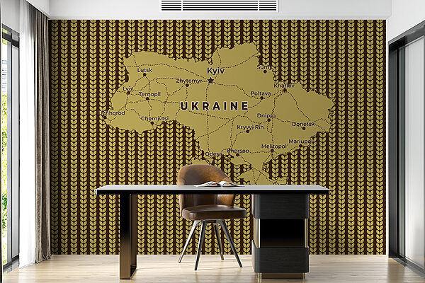 Mapa Ukrajiny s líniami a mestami Mapa Ukrajiny s líniami a mestami
