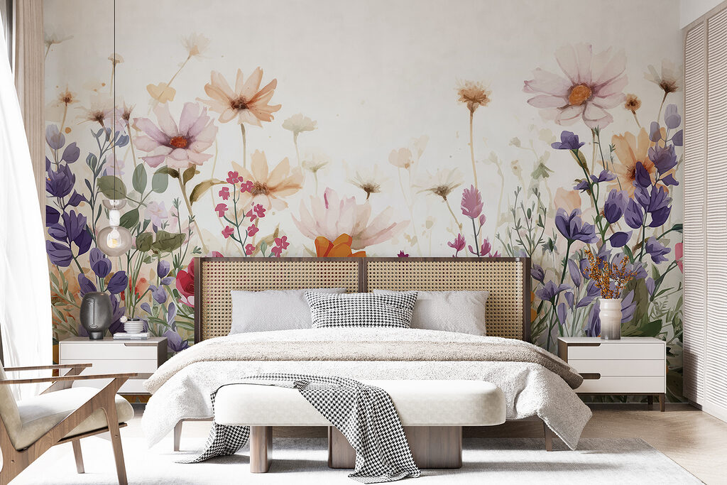 Group of flowers on a white background