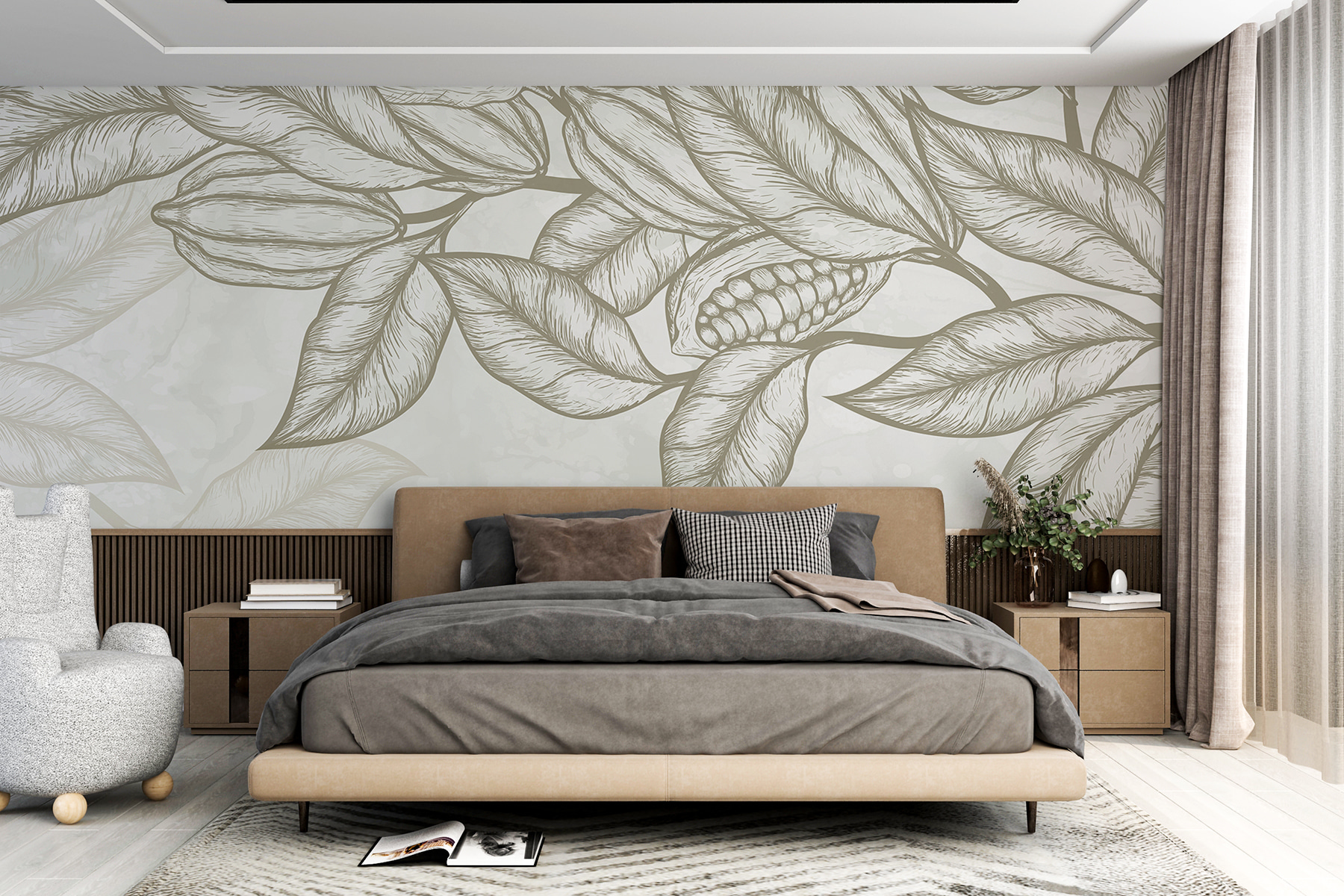 Plant with leaves and beans Plant with leaves and beans