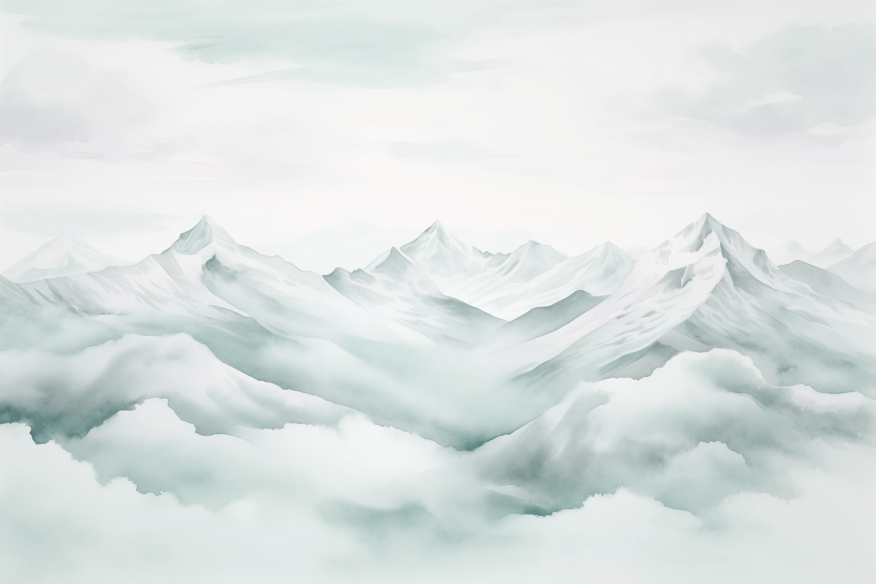 Mountain range with clouds