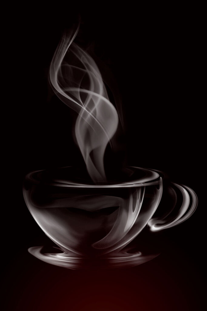 Glass cup with smoke Glass cup with smoke