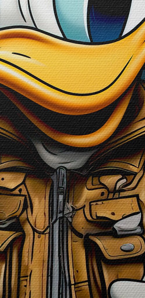 Cartoon duck wearing a jacket and holding a bunch of money Cartoon duck wearing a jacket and holding a bunch of money