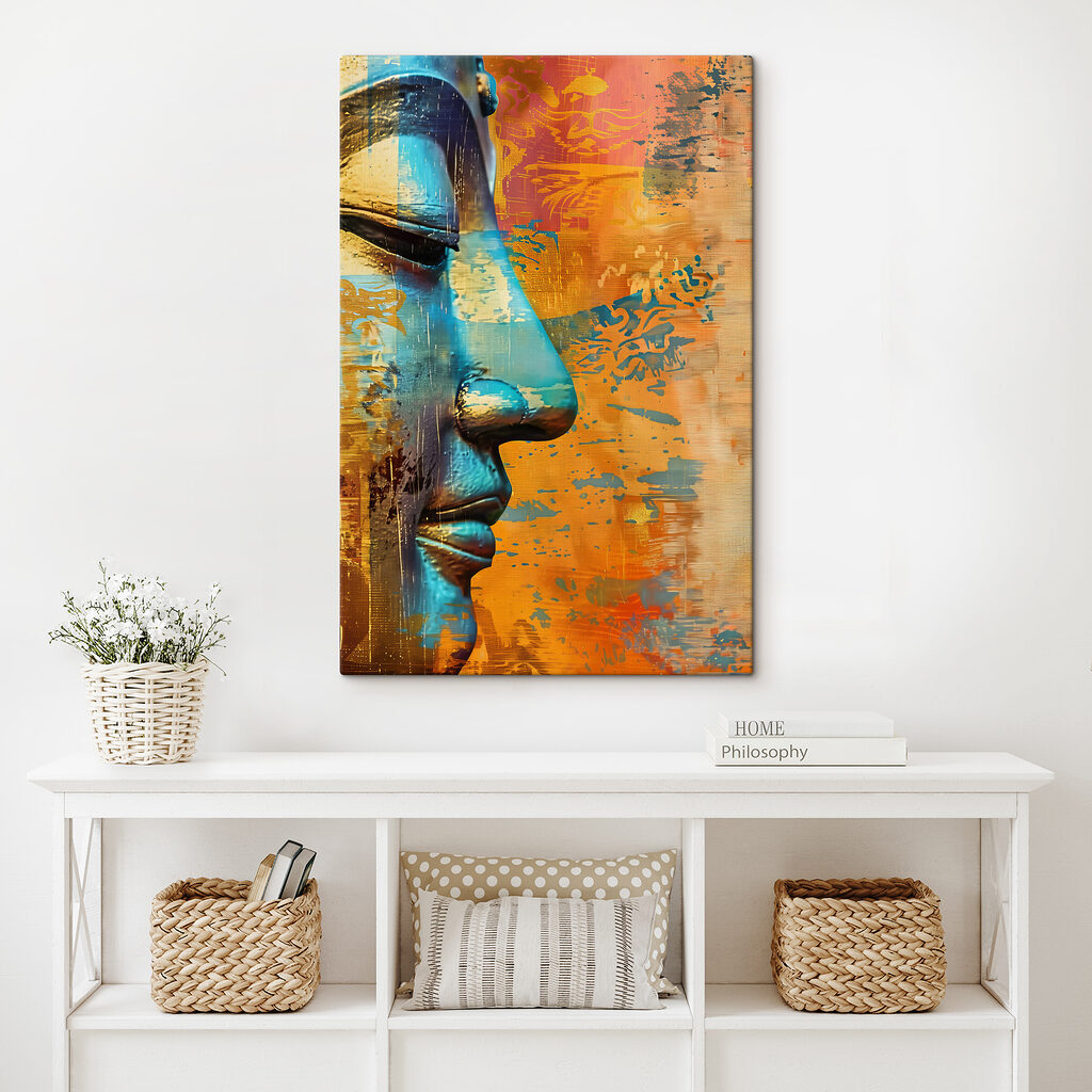 Vibrant face in colorful abstraction Vibrant face in colorful abstraction