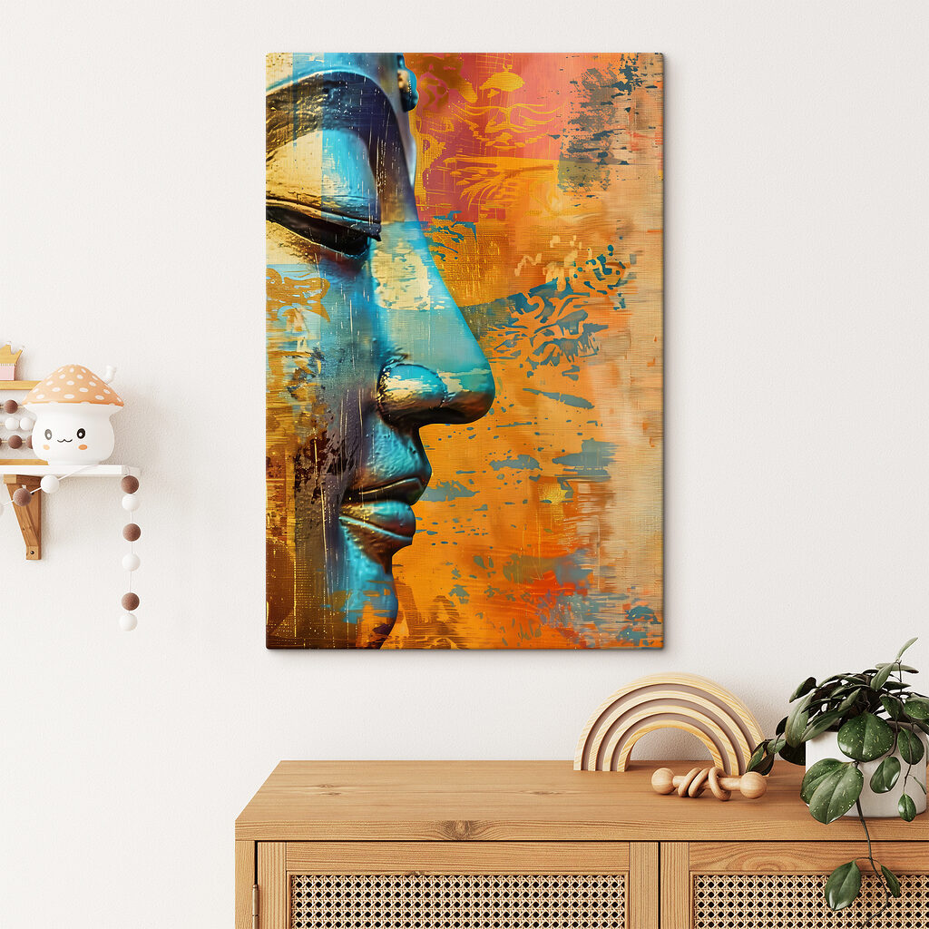Vibrant face in colorful abstraction Vibrant face in colorful abstraction